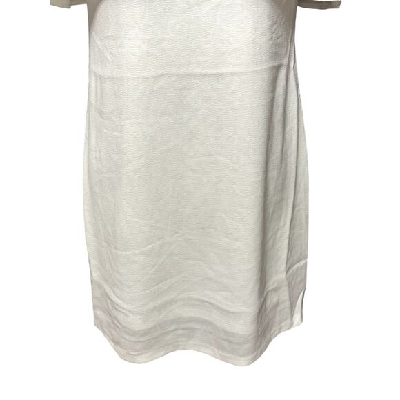 Charles Henry Mini Dress Ruffle Style Zipper Closure Off Shoulder Ivory XS NWOT - Picture 4 of 9